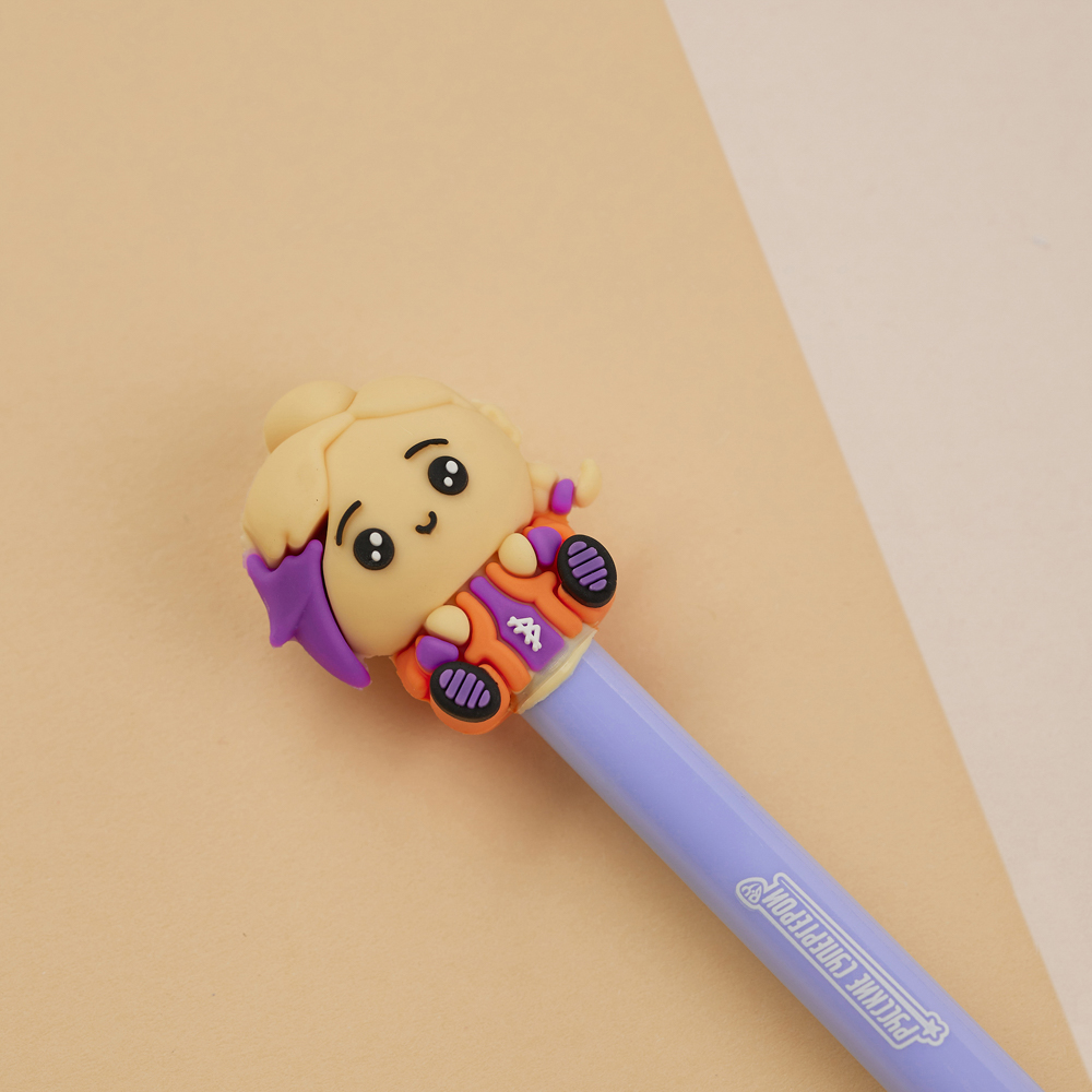 Авторучка шар. BY Русские Супергерои "Кавай" синяя, с фигуркой в форме супергероя, 4 диз., дисплей, арт.№ 591-041