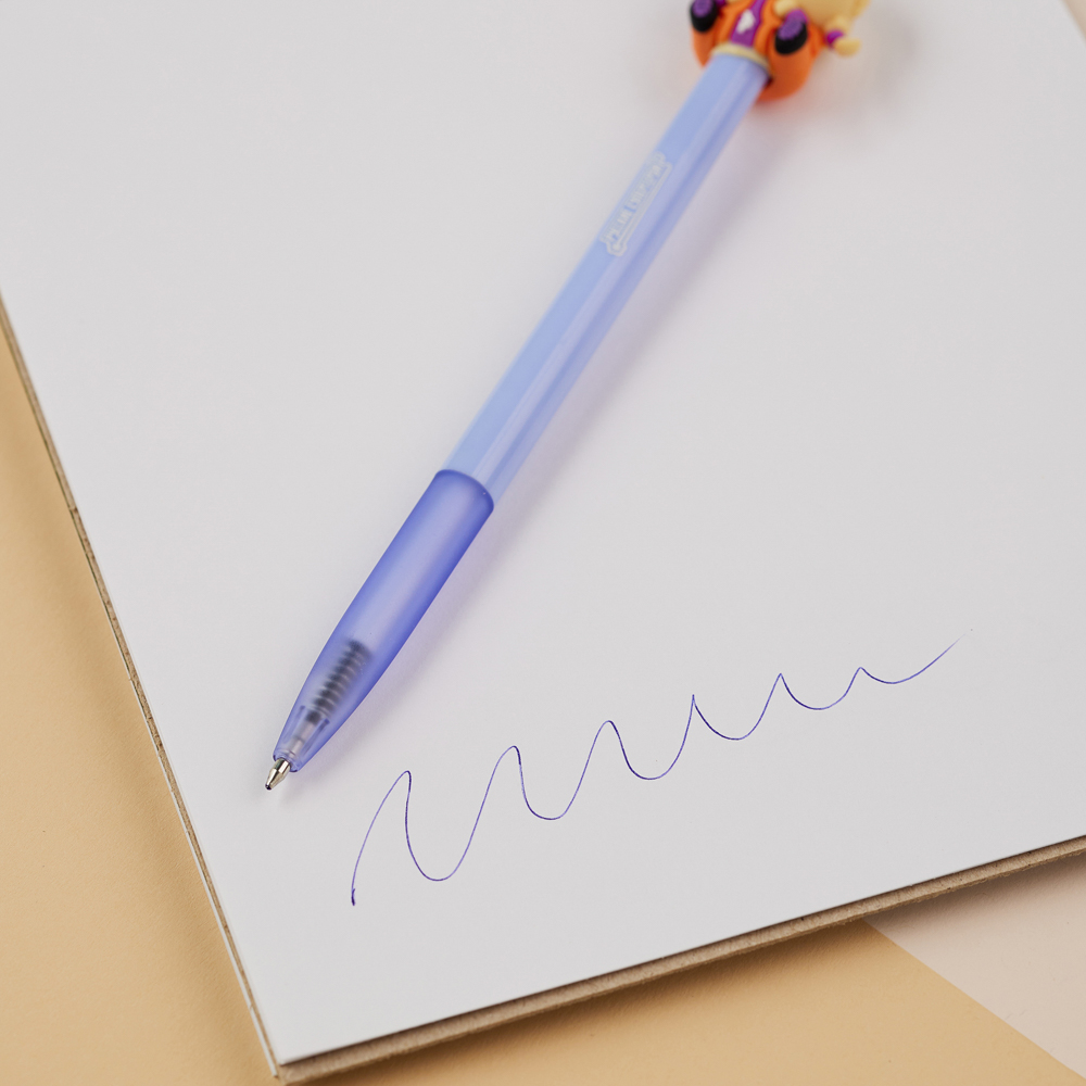 Авторучка шар. BY Русские Супергерои "Кавай" синяя, с фигуркой в форме супергероя, 4 диз., дисплей, арт.№ 591-041