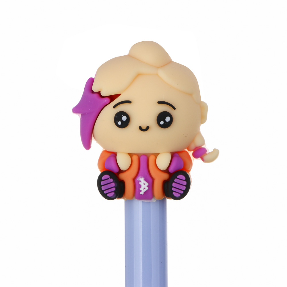 Авторучка шар. BY Русские Супергерои "Кавай" синяя, с фигуркой в форме супергероя, 4 диз., дисплей, арт.№ 591-041