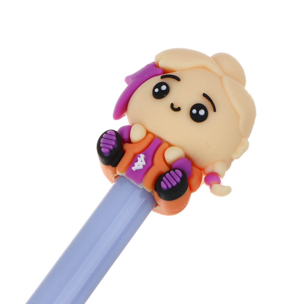 Авторучка шар. BY Русские Супергерои "Кавай" синяя, с фигуркой в форме супергероя, 4 диз., дисплей, арт.№ 591-041