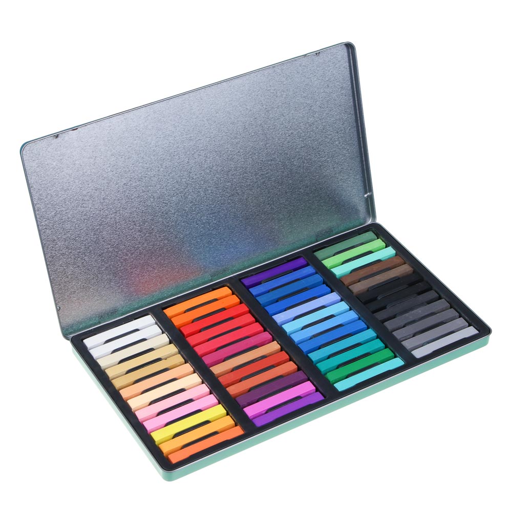 BY Русские Супергерои Набор пастели художественной, 48 цветов, металлический бокс, 3 дизайна, арт.№ 232-001