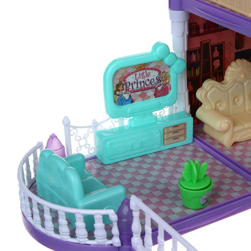 ИГРОЛЕНД Дом для куклы с акс., питомцами и куклой, 113 пред., ABS, PP, полиэстер, 30х8х23 см, арт.№ 278-136