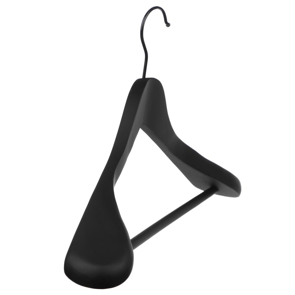 VETTA Вешалка деревянная для верхней одежды, софт тач, 44.5x23x5,8см, черная, арт.№ 455-004