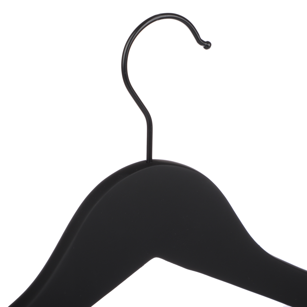 VETTA Вешалка деревянная с клипсами, софт тач, 45x26,5см, черная, арт.№ 455-008