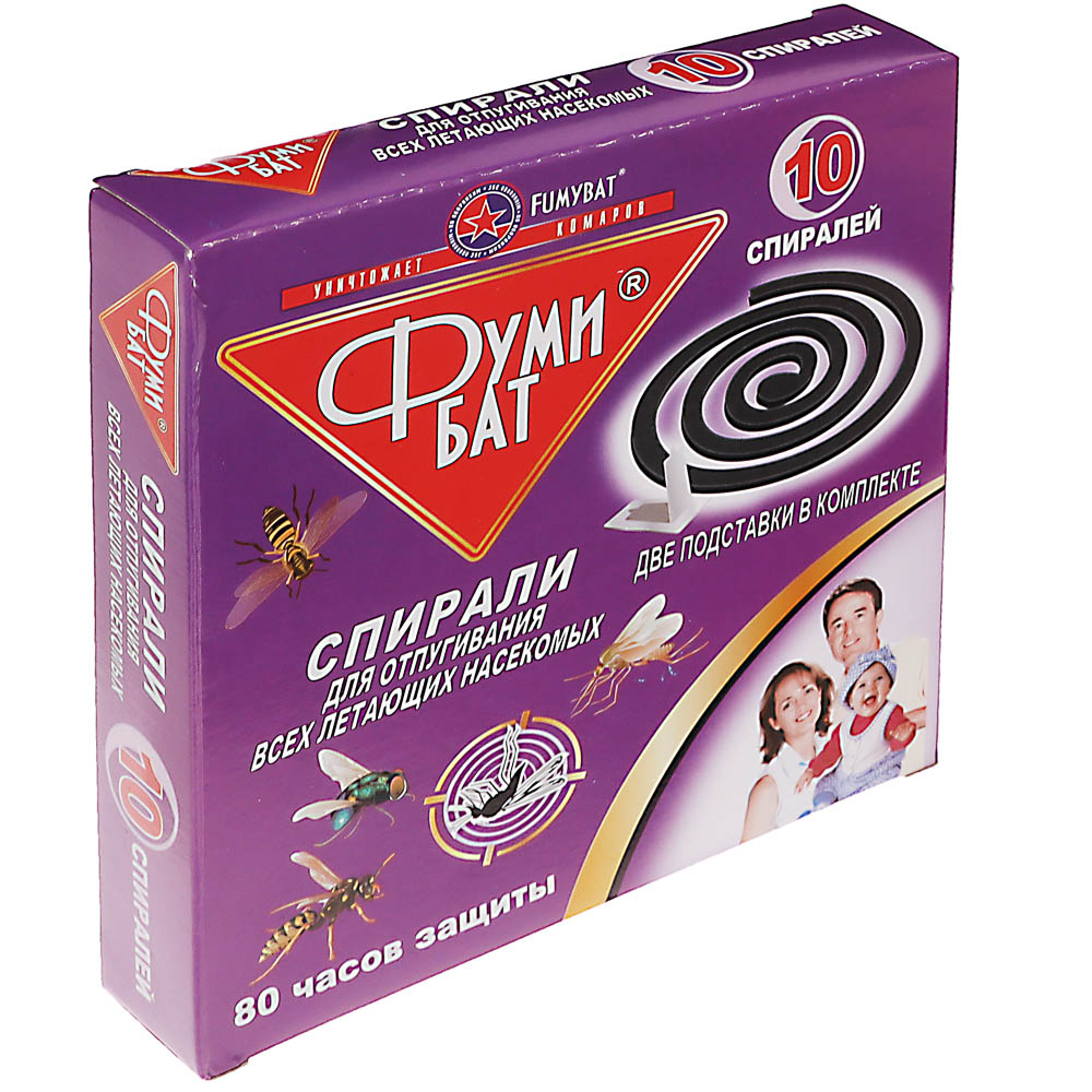 Спирали Фумибат для отпугивания всех летающих насекомых 10 шт., арт.№ 919-001