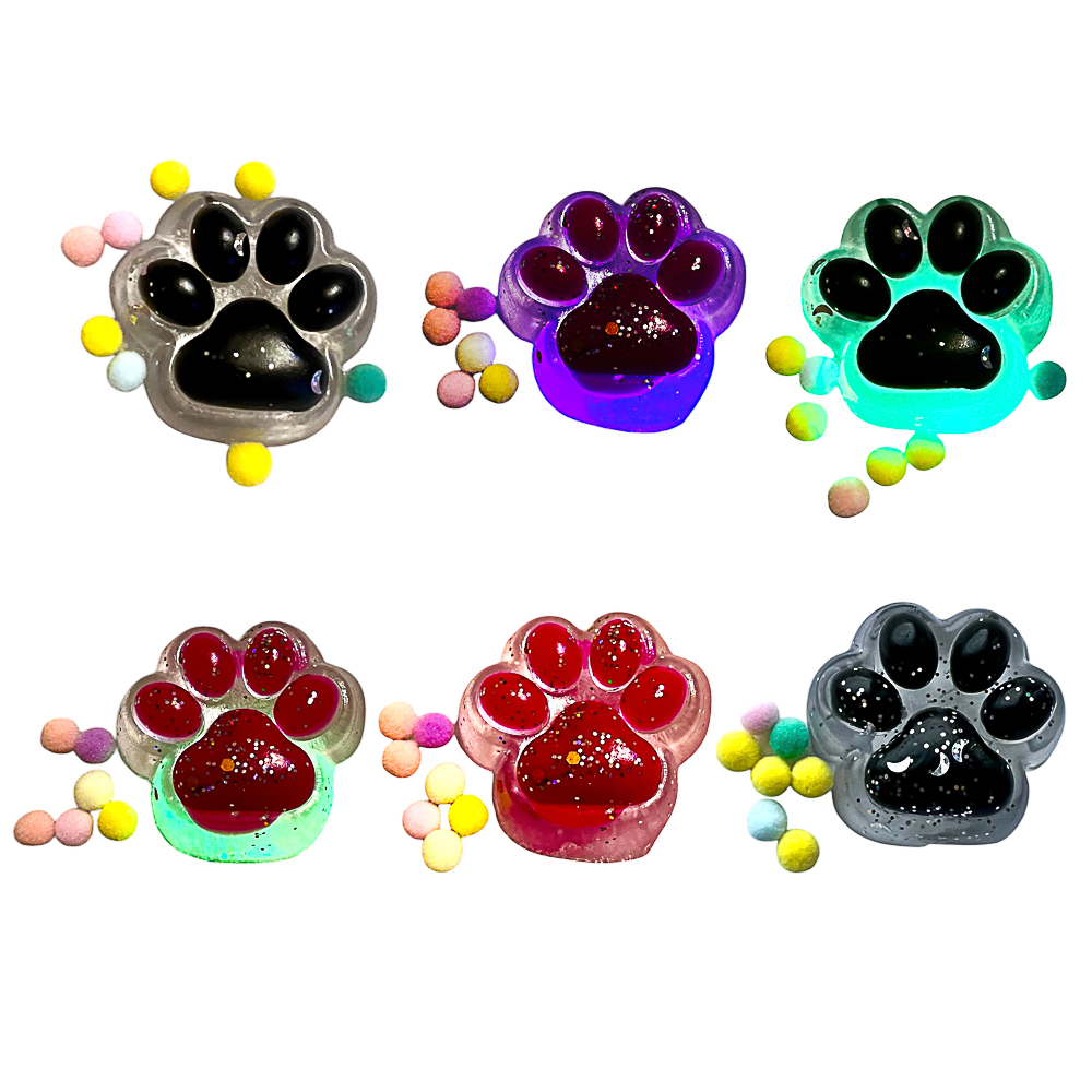 Набор лизунов «Сквиш Лапка», 8см, TPR, светится, 15х10см, 2 дизайна, арт.№ 297-159