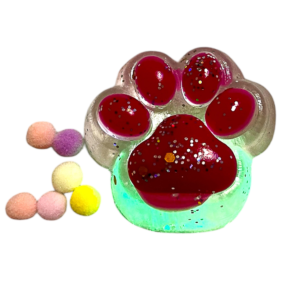 Набор лизунов «Сквиш Лапка», 8см, TPR, светится, 15х10см, 2 дизайна, арт.№ 297-159