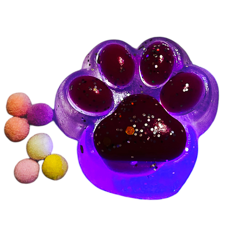 Набор лизунов «Сквиш Лапка», 8см, TPR, светится, 15х10см, 2 дизайна, арт.№ 297-159