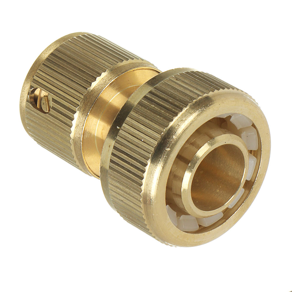 INBLOOM PROF+ Коннектор c аквастопом для шланга d3/4", латунь MY-304, арт.№ 169-037