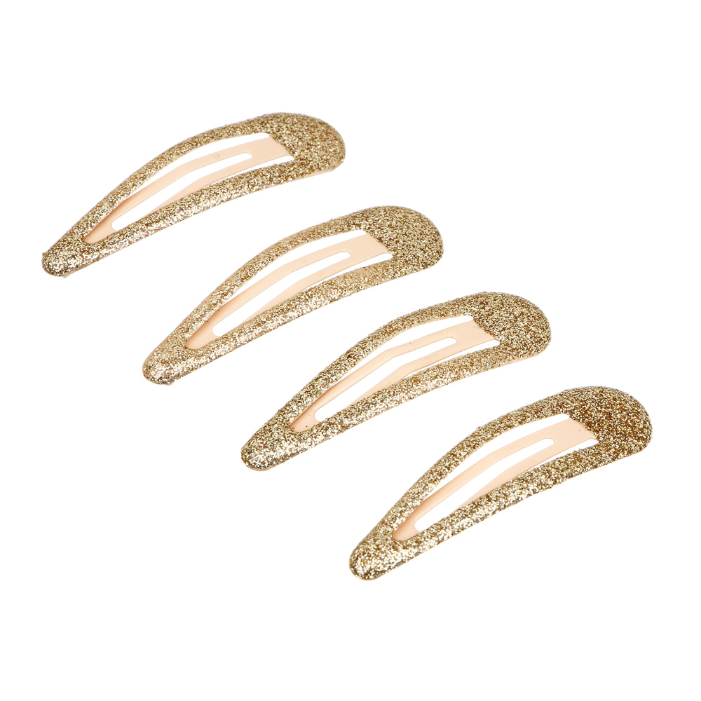 BERIOTTI Набор зажимов для волос 4шт, сплав, пластик, 4,5см, 4 цвета, арт.№ 323-218