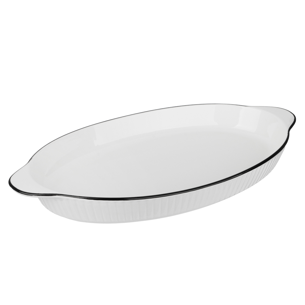 MILLIMI Соло Форма для сервировки овальная, 700мл, 36,5х21,5х3,5см, фарфор, арт.№ 816-013