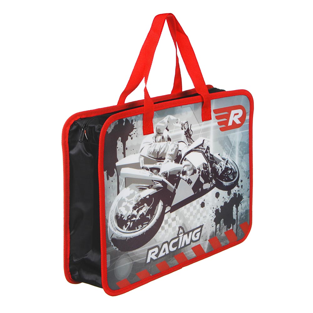 Френч Новел / Спорт Эффект Папка для тетрадей 33,5x26см, для A4, расш.8 см, молния сверху, ручки,пл., арт.№ 236-061