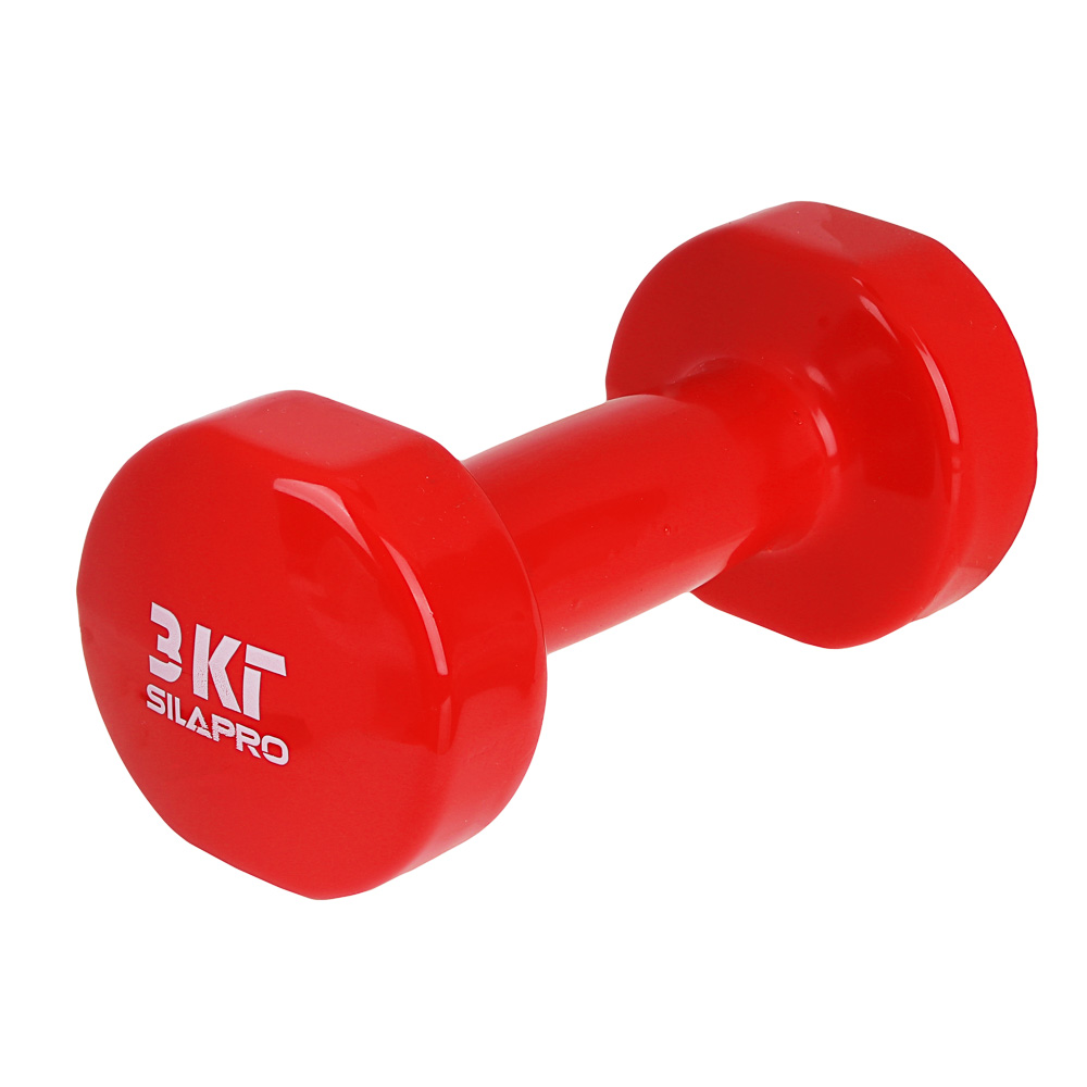SILAPRO Гантель с виниловым покрытием 3кг (+-100гр), металл, арт.№ 197-008