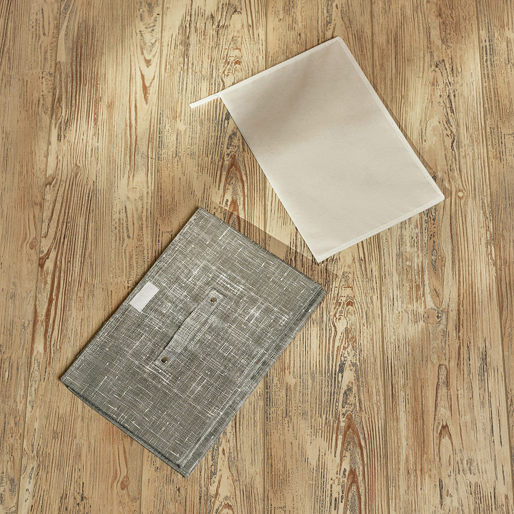 VETTA ЛЁН Кофр для хранения с крышкой, 38х24х24см, полиэстер, серый, арт.№ 457-547