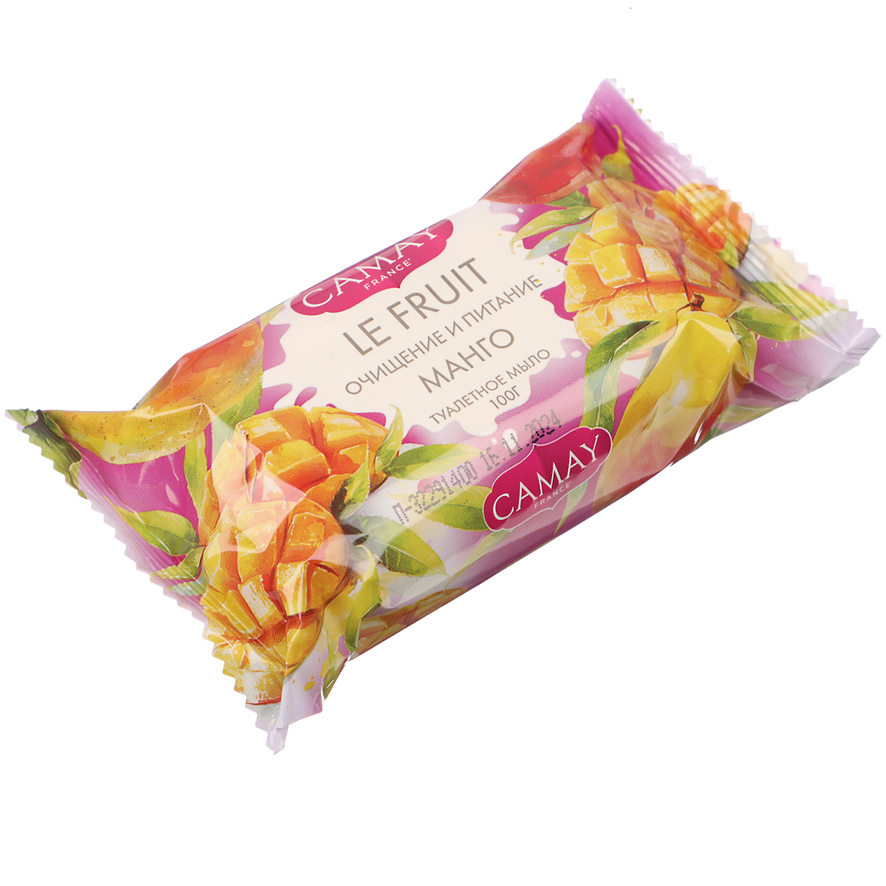 Мыло твердое туалетное CAMAY LE FRUIT Малина/Манго, п/э, 100г, арт.№ 952-142