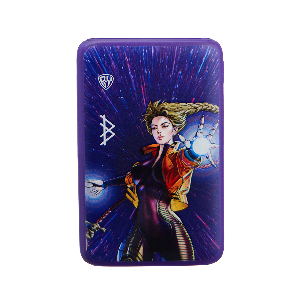 BY Аккумулятор мобильный, 5000 мАч, 2xUSB-A, 1xUSB-C,1xMicro-USB, QC+PD, 5А, Герои, ВАСИЛИСА, арт.№ 031-093