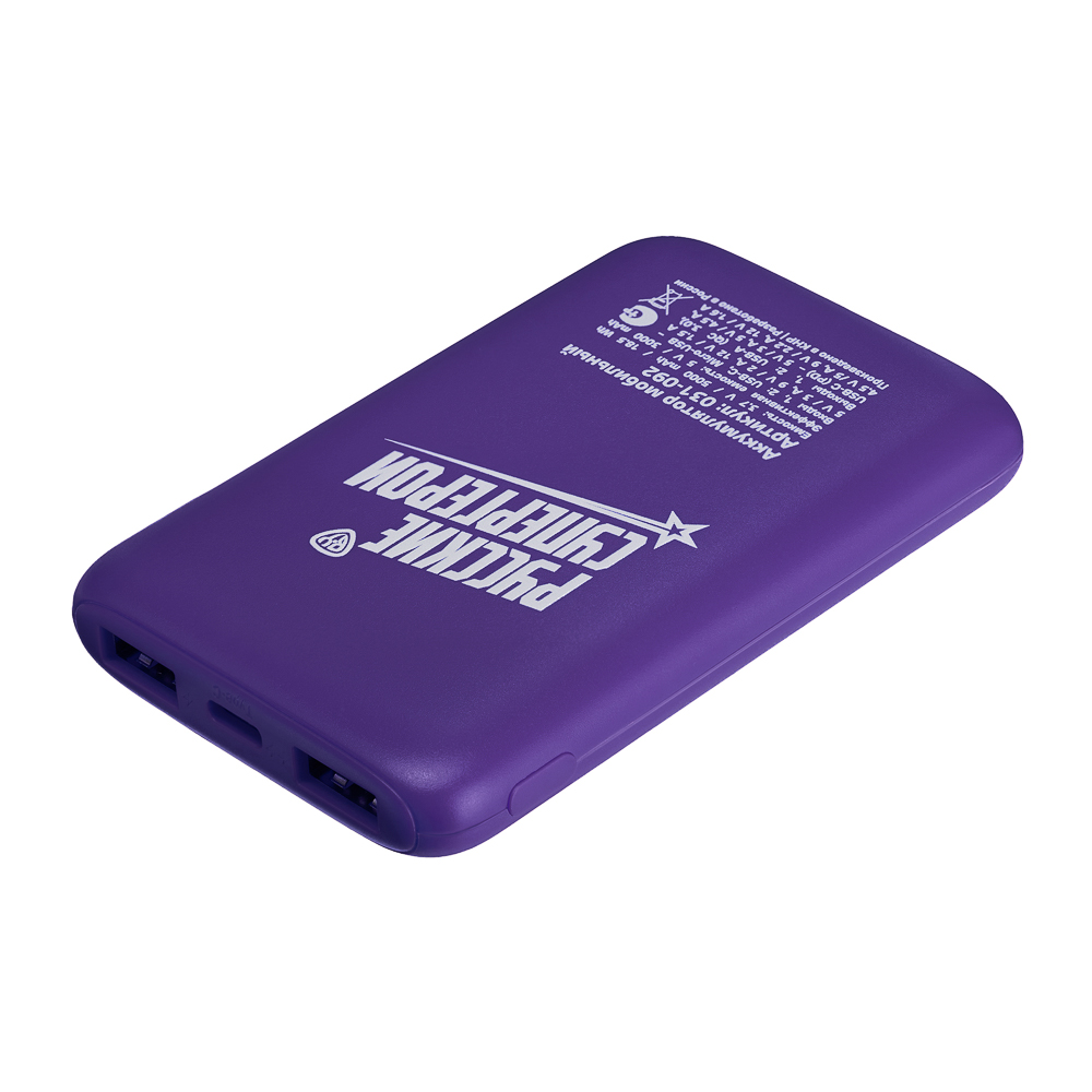 BY Аккумулятор мобильный, 5000 мАч, 2xUSB-A, 1xUSB-C,1xMicro-USB, QC+PD, 5А, Герои, ВАСИЛИСА, арт.№ 031-093