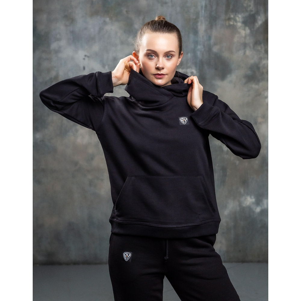 BY Толстовка женская, хлопок, размеры XS-XL, цвет черный, арт.№ 830-661