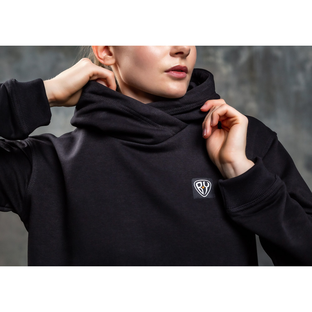 BY Толстовка женская, хлопок, размеры XS-XL, цвет черный, арт.№ 830-661