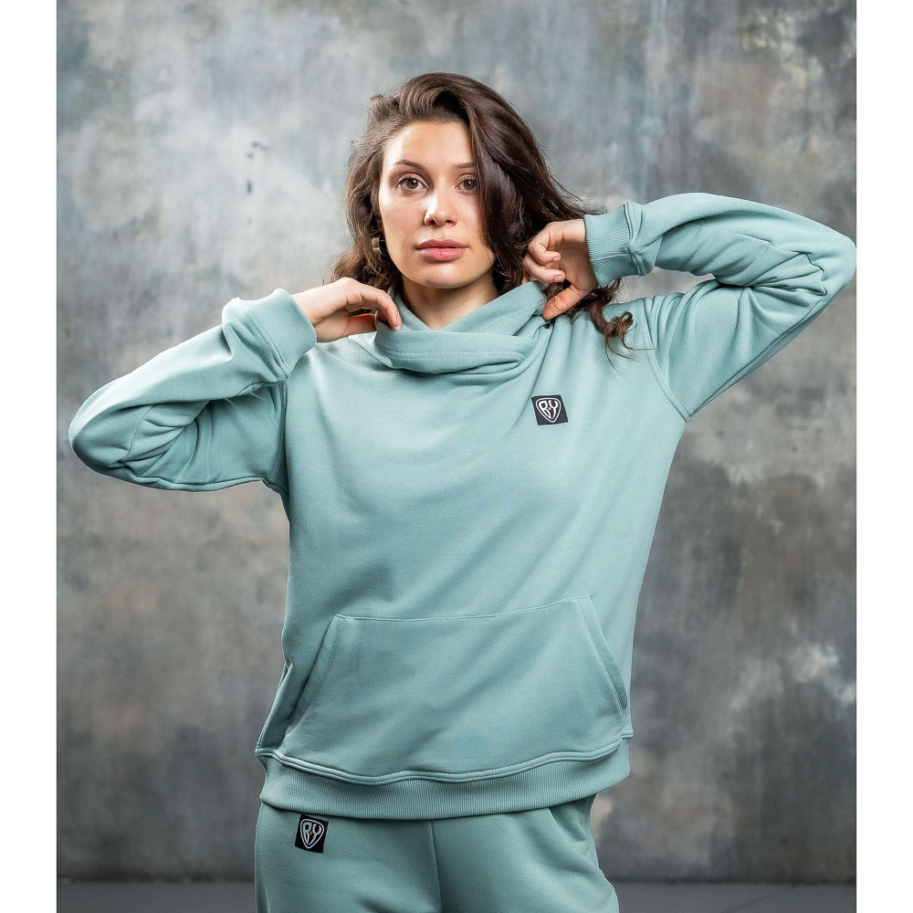 BY Толстовка женская, хлопок, размеры XS-XL, цвет мятный, арт.№ 830-694
