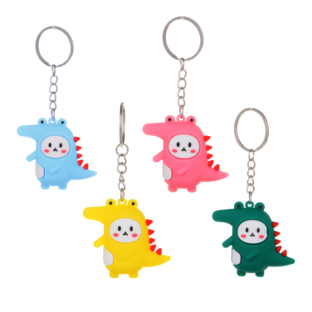 Брелок 5,5x5см, в форме ящера, пластик, металлические цепь и кольцо, 4 цвета, пакет, арт.№ 095-040