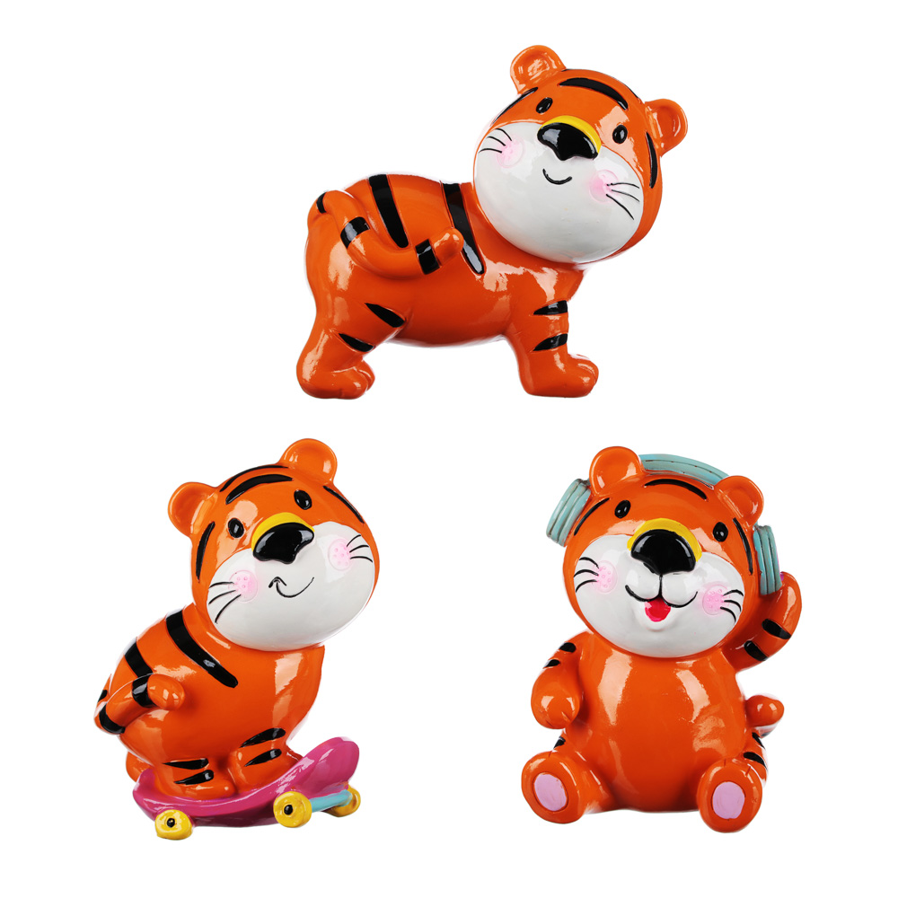 СНОУ БУМ Копилка в форме тигренка, полистоун, 11,8x10x15см, 3 дизайна, арт.№ 359-791