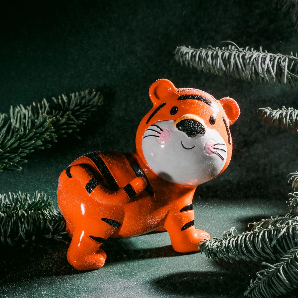 СНОУ БУМ Копилка в форме тигренка, полистоун, 11,8x10x15см, 3 дизайна, арт.№ 359-791