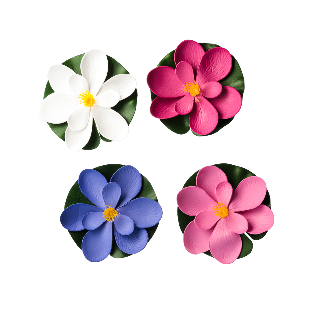 INBLOOM Магнолия декоративная для пруда, ПВХ, 15см, 4 цвета, арт.№ 171-002