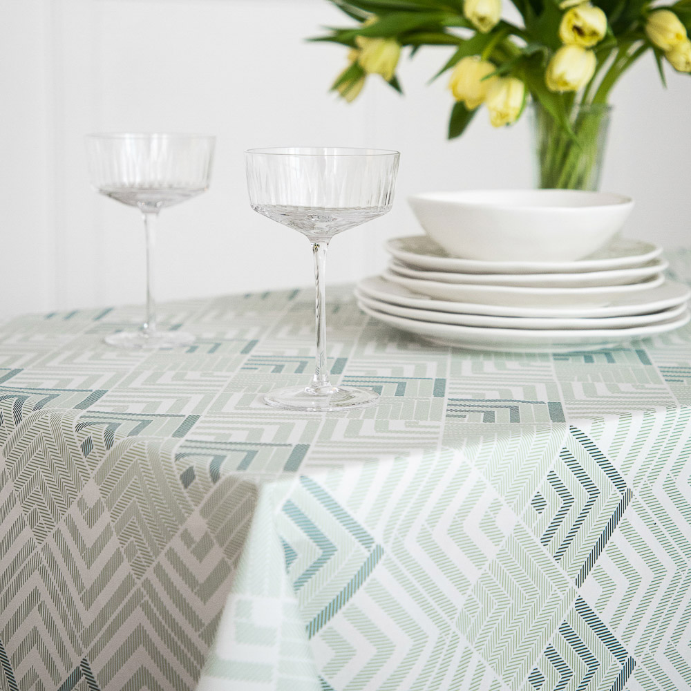 PROVANCE Хедж Скатерть текстильная 140х140см с водоотталкивающей пропиткой, зеленый, арт.№ 435-126