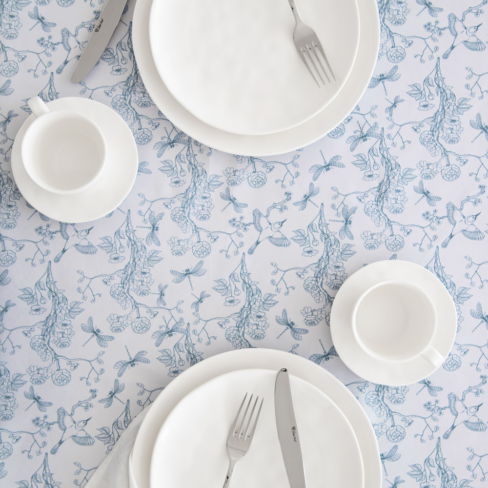 PROVANCE Фьюжн Скатерть текстильная 110х140см с водоотталкивающей пропиткой, синий, арт.№ 435-127