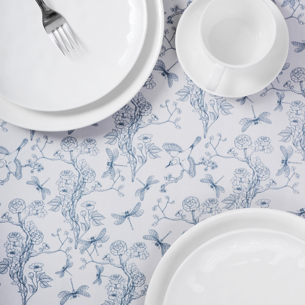 PROVANCE Фьюжн Скатерть текстильная 110х140см с водоотталкивающей пропиткой, синий, арт.№ 435-127