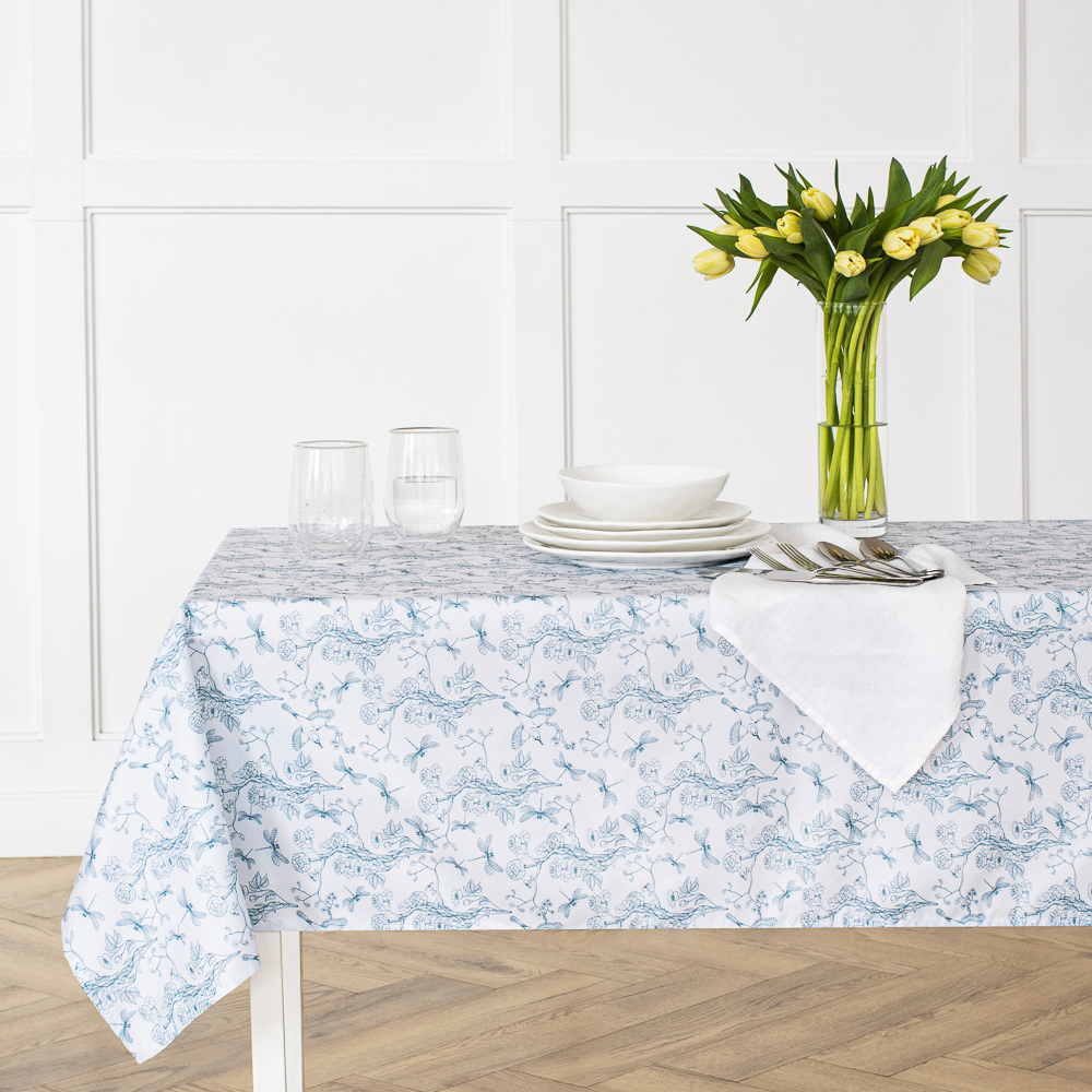 PROVANCE Фьюжн Скатерть текстильная 110х140см с водоотталкивающей пропиткой, синий, арт.№ 435-127