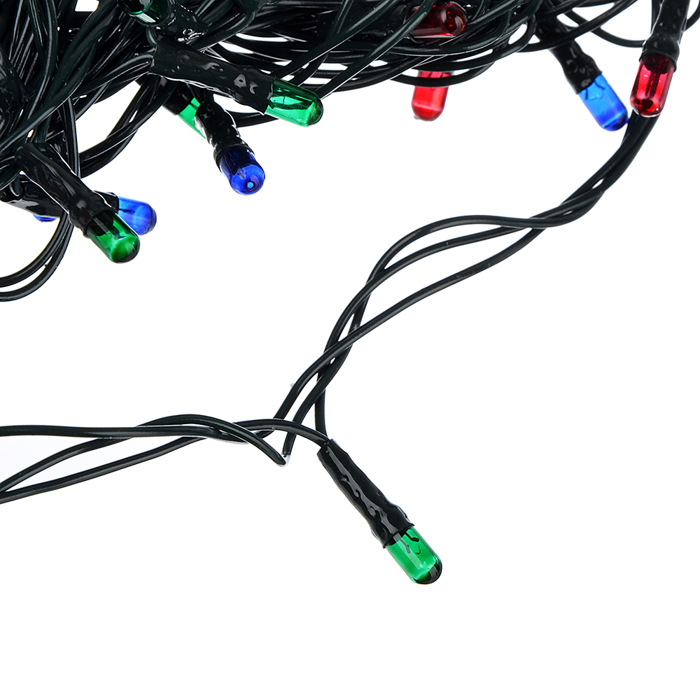 СНОУ БУМ Гирлянда эл. вьюн 6м, 70 ламп, мультицвет, 8 реж, ПВХ зеленый, 220В, арт.№ 384-046