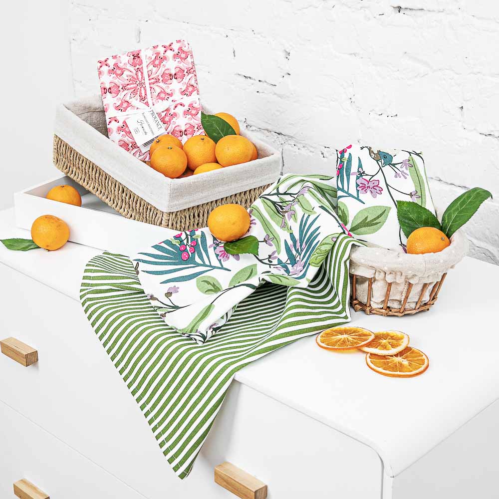 PROVANCE Комплект полотенец кухонных 2шт, 100% хлопок, 40х60см, "Нежность", 2 дизайна, арт.№ 488-010