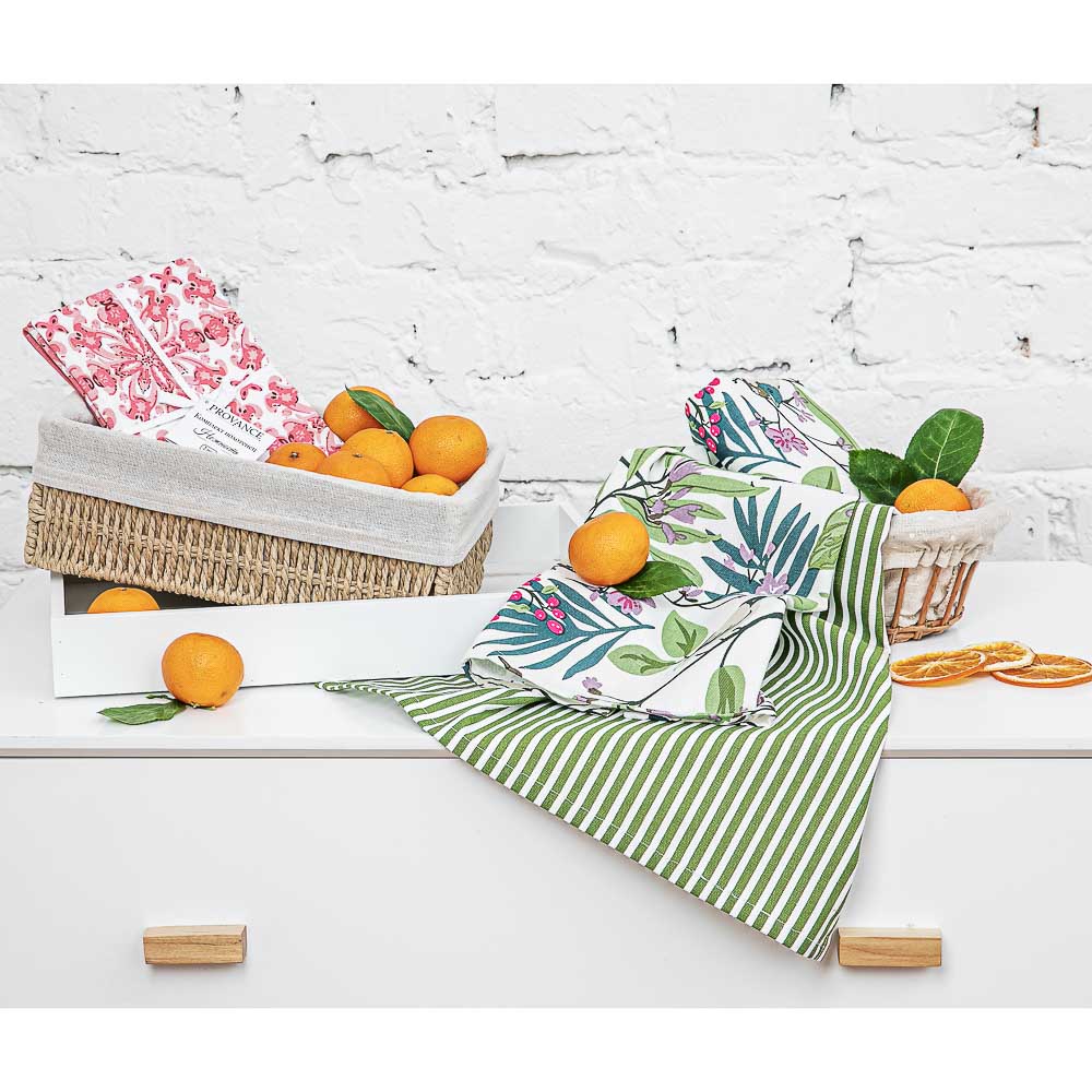 PROVANCE Комплект полотенец кухонных 2шт, 100% хлопок, 40х60см, "Нежность", 2 дизайна, арт.№ 488-010