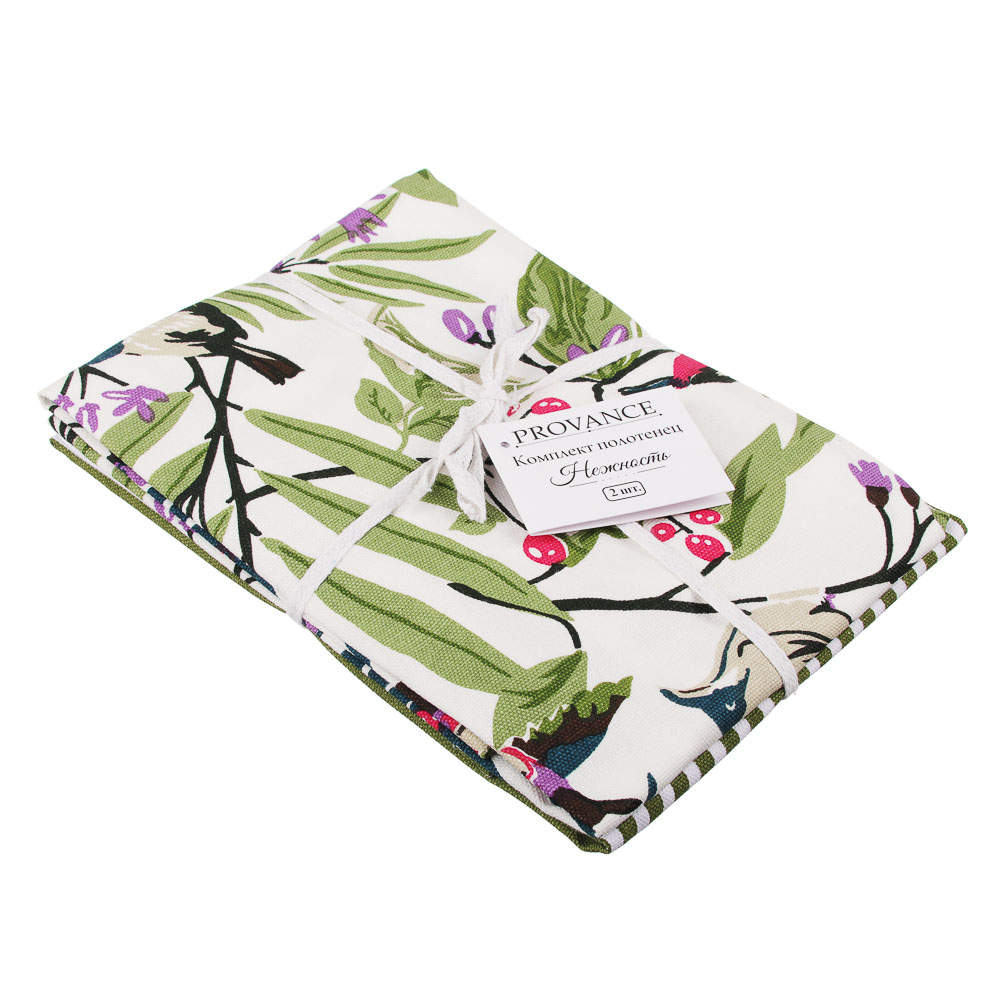 PROVANCE Комплект полотенец кухонных 2шт, 100% хлопок, 40х60см, "Нежность", 2 дизайна, арт.№ 488-010