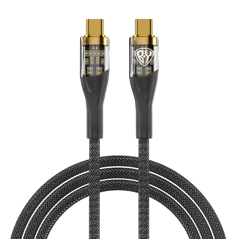 Кабель для зарядки Type C-Type C BY Space Cable Techno, 1 м, 5А, Быстрая зарядка, PD 65Вт, черный, арт.№ 931-350