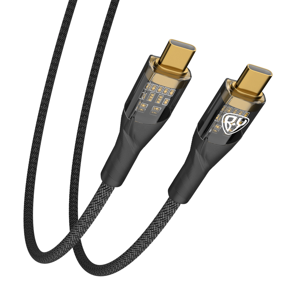 Кабель для зарядки Type C-Type C BY Space Cable Techno, 1 м, 5А, Быстрая зарядка, PD 65Вт, черный, арт.№ 931-350