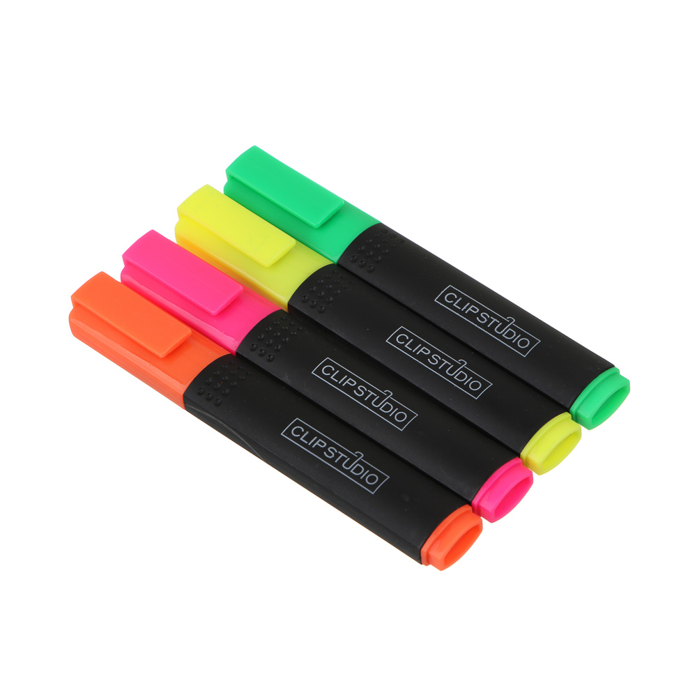 Набор маркеров-выделителей ClipStudio 4 цвета, кош. наконечник, 1-4мм, чехол с европодвесом, арт.№ 613-073