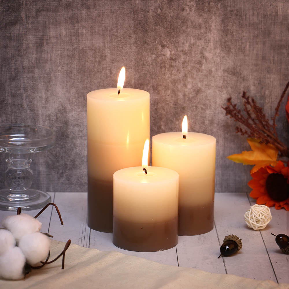 LADECOR Свеча ароматическая, парафин, градиент, 7x7,5 см, аромат ваниль, арт.№ 508-846