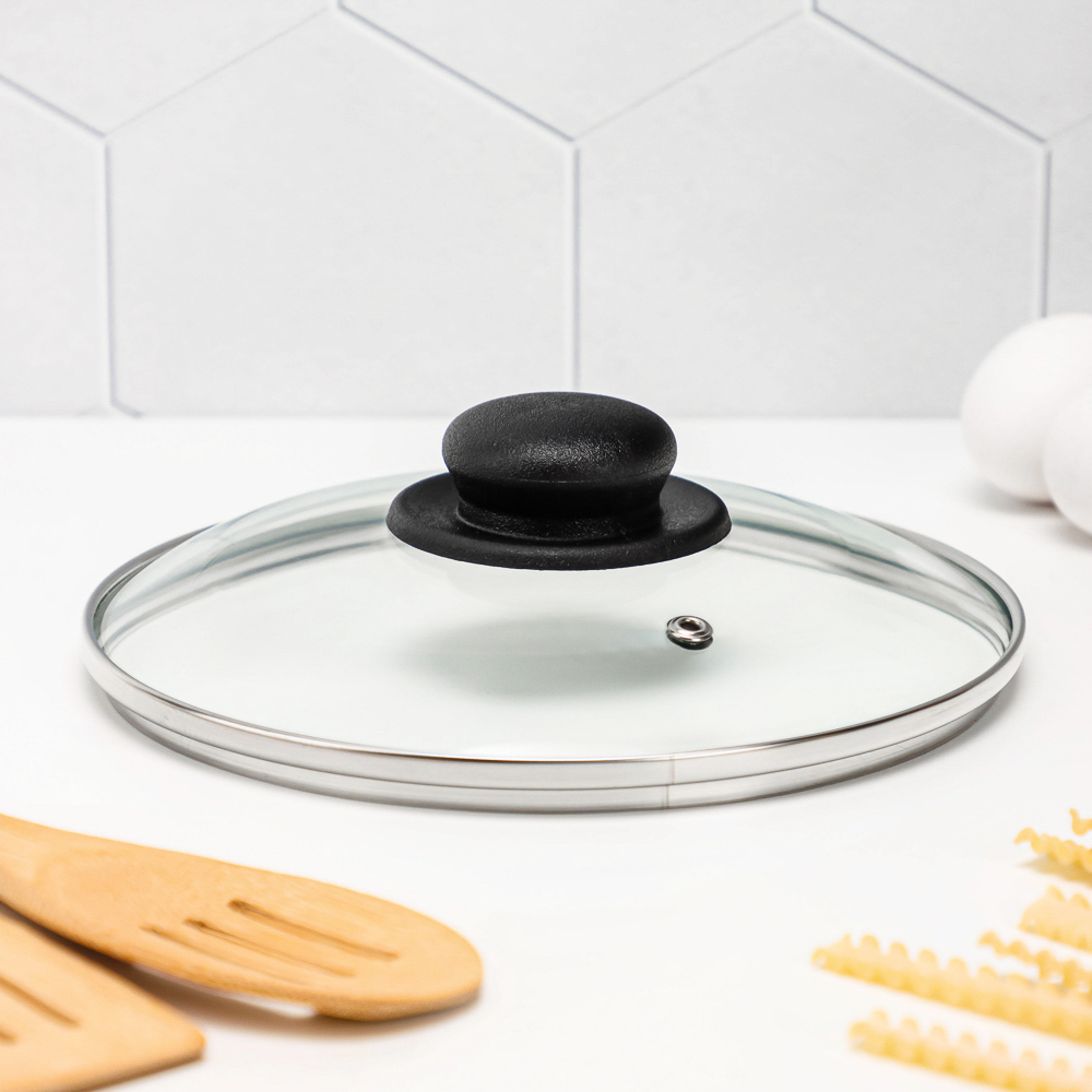 Крышка стеклянная 20см с метал.ободком в сборе, арт.№ 848-060