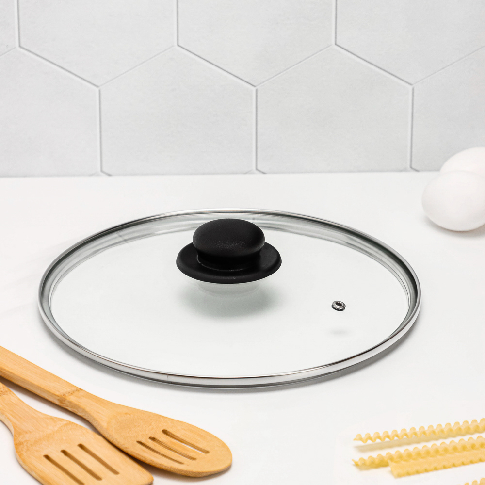 Крышка стеклянная 26см с метал.ободком в сборе, арт.№ 848-063