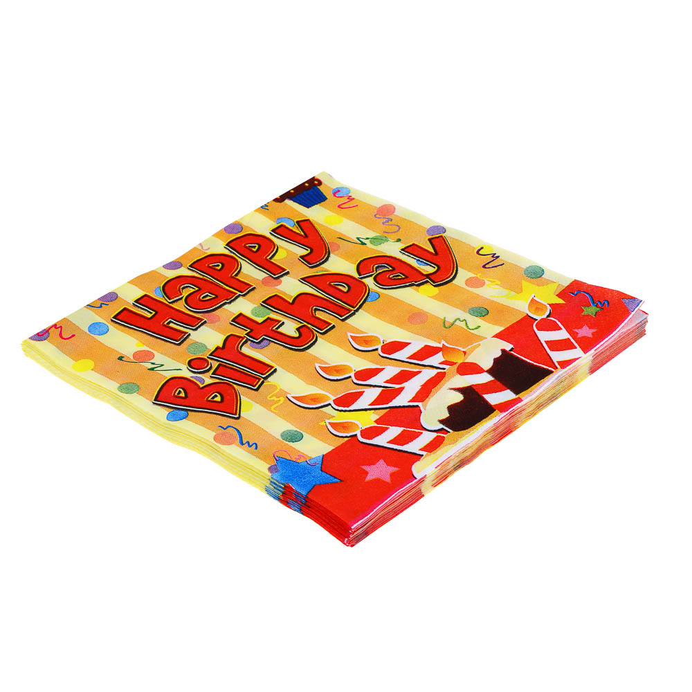 Салфетки бумажные праздничные тм Fntastic, 12 шт, 33х33см, 3 вида, арт.№ 530-221