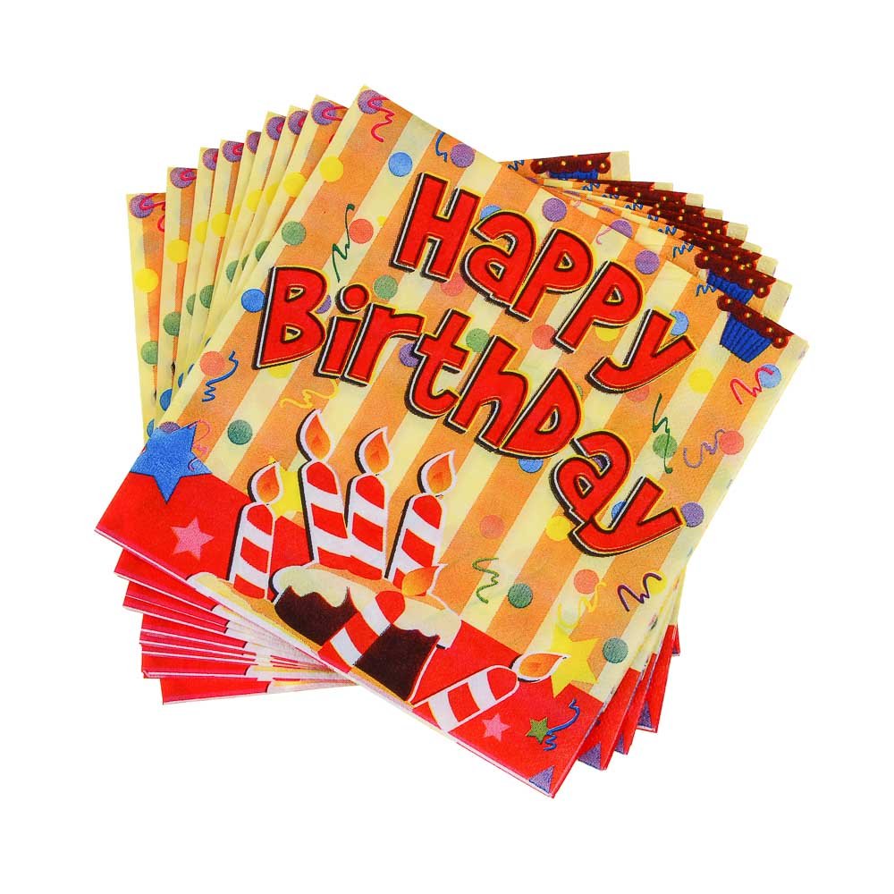 Салфетки бумажные праздничные тм Fntastic, 12 шт, 33х33см, 3 вида, арт.№ 530-221