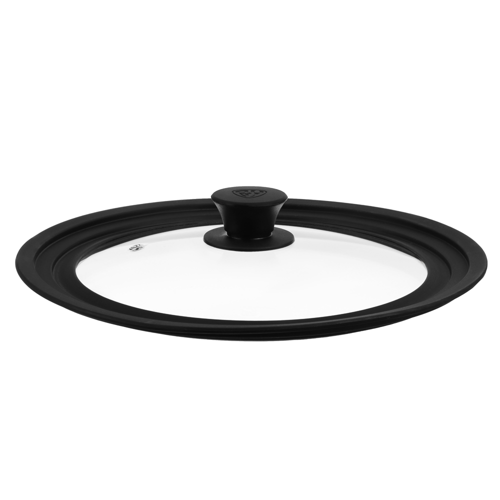 SATOSHI Крышка универсальная стекло/силикон с ручкой, 24-26-28см, арт.№ 848-071