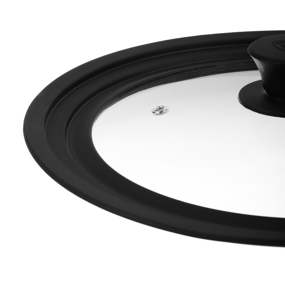 SATOSHI Крышка универсальная стекло/силикон с ручкой, 24-26-28см, арт.№ 848-071