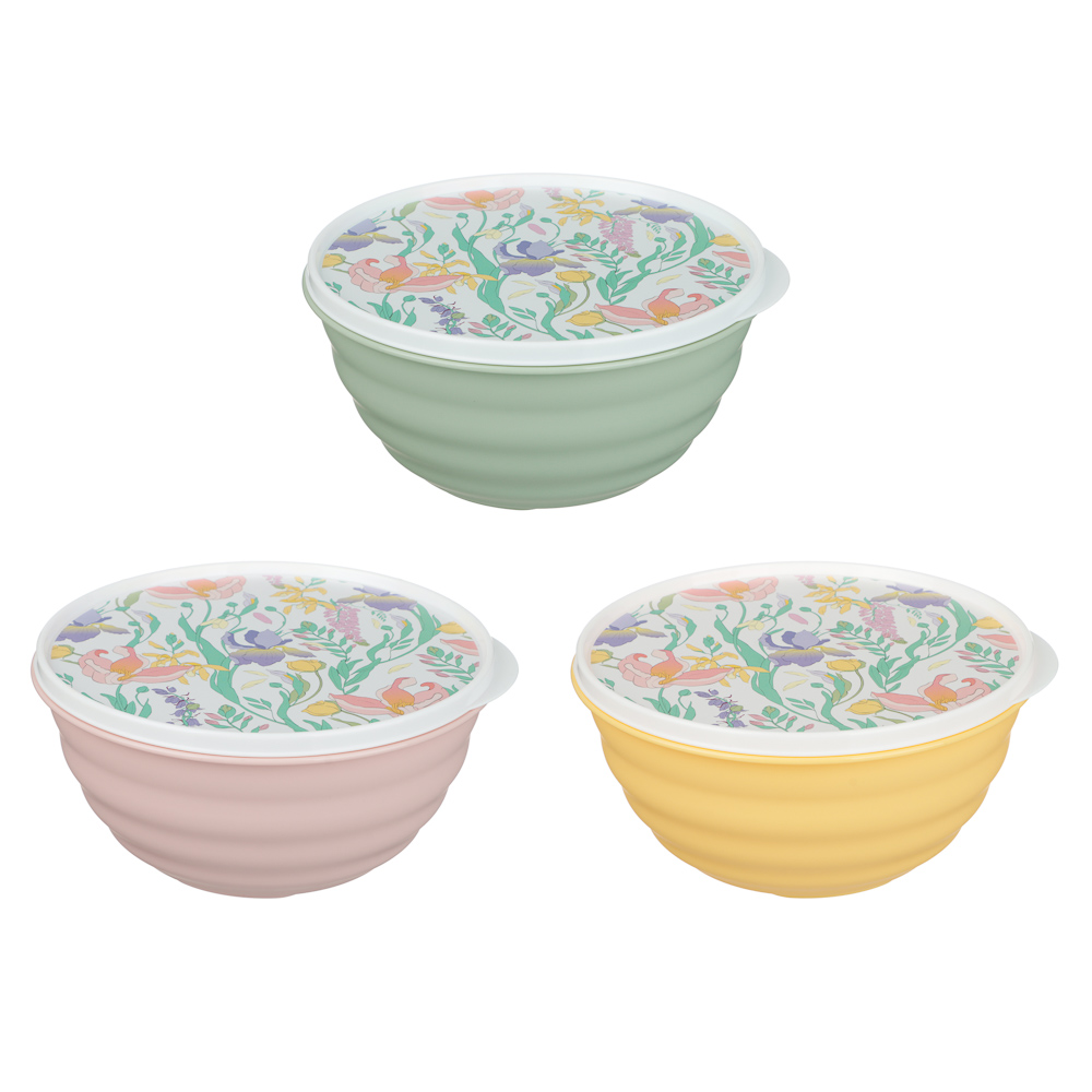 Ботаника Миска Latina 1,1л с крышкой, пластик, 3 цвета, арт.№ 861-570