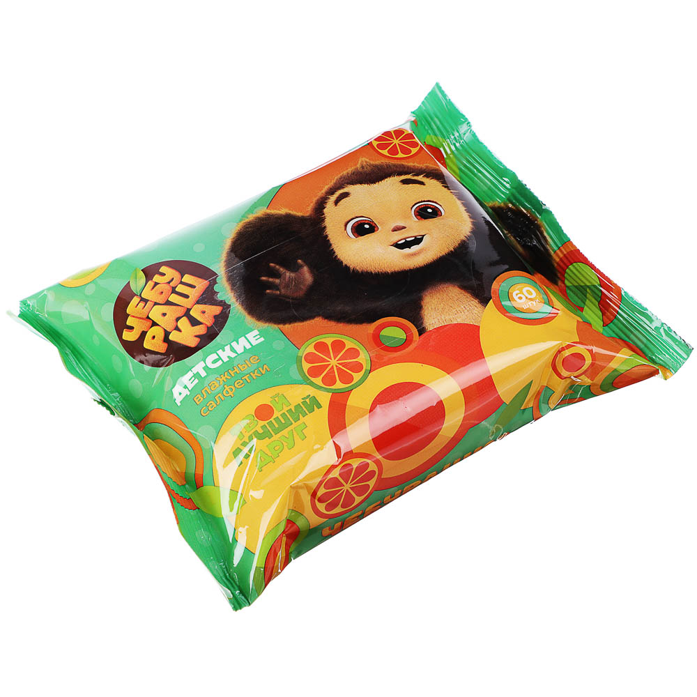 Салфетки влажные детские Чебурашка, 60шт, арт.№ 915-006