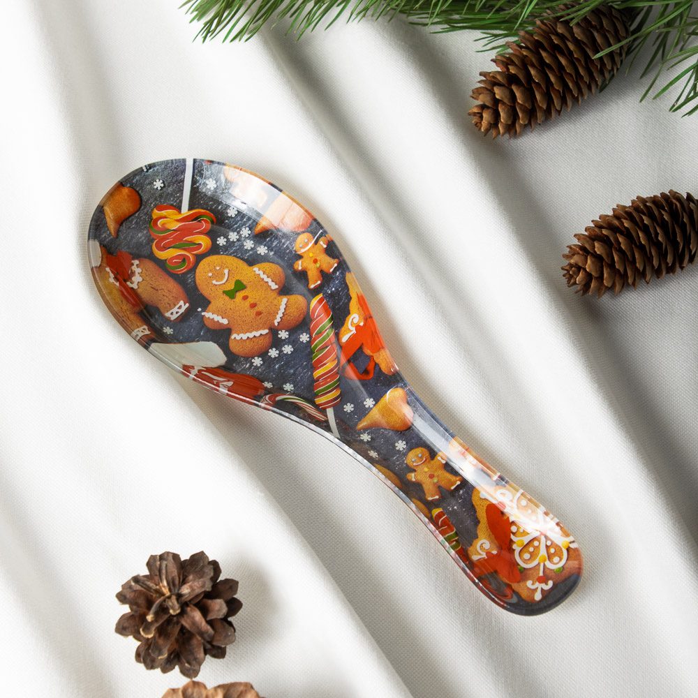 Имбирный пряник Подставка под ложку, 23,5х8х1,5см, стекло, арт.№ 820-799