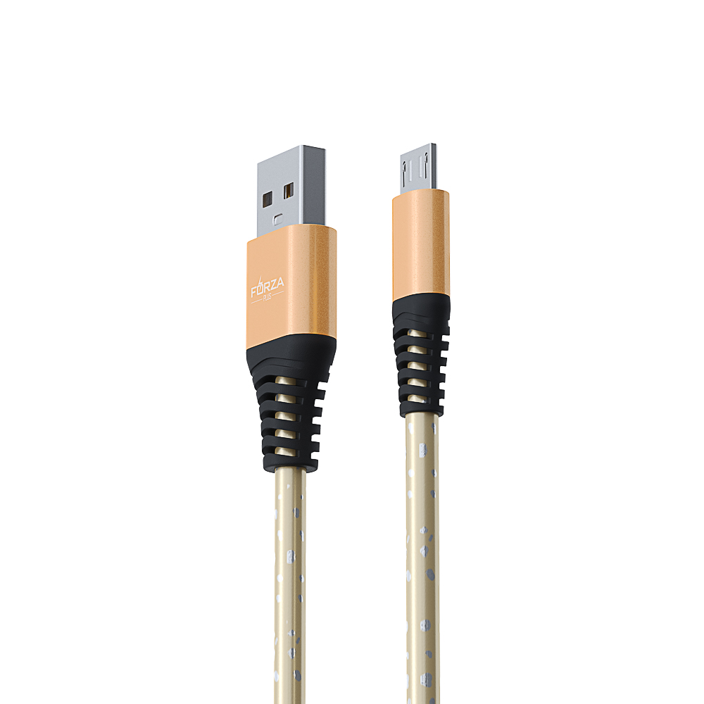 Кабель для зарядки USB(A)-microUSB FORZA Звёздное небо, 1м, 2А, 4 цвета, пакет, арт.№ 916-224